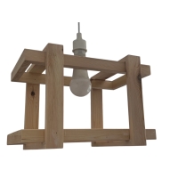 LAMPA ABAŻUR DREWNIANY PROSTOKĄTNY