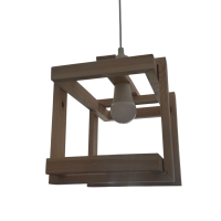 LAMPA ABAŻUR DREWNIANY PROSTOKĄTNY