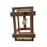 LAMPA ABAŻUR DREWNIANY PROSTOKĄTNY