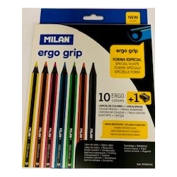 Kredki ołówkowe Ergo grip 10 kolorów, Milan