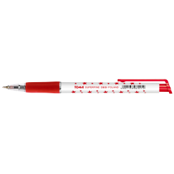 Długopis automatyczny w gwiazdki - czerwony, Superfine