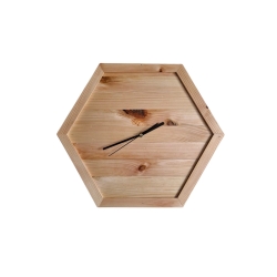 Ręcznie robiony zegar ścienny z drewna sosnowego | Rustykalny styl | plaster miodu z ramką